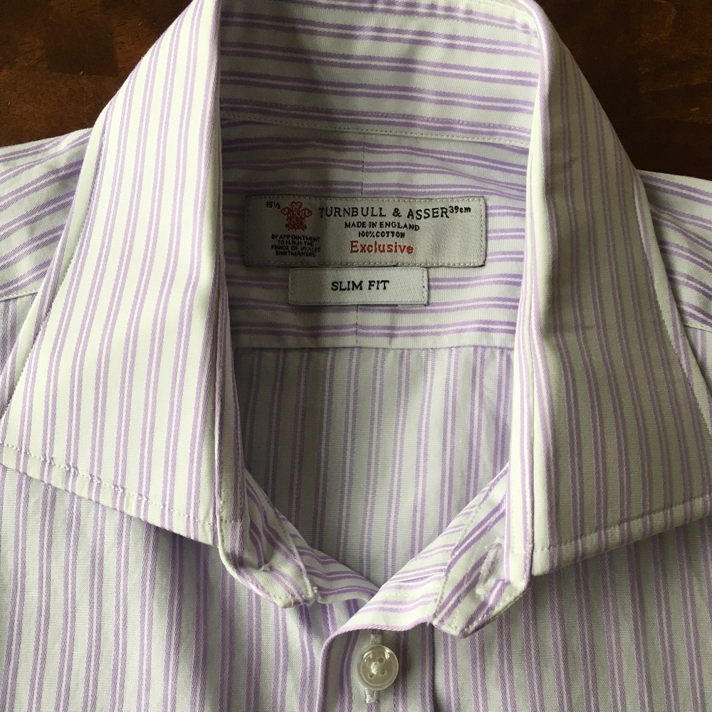 Turnbull & Asser Purple Striped Dress Shirt